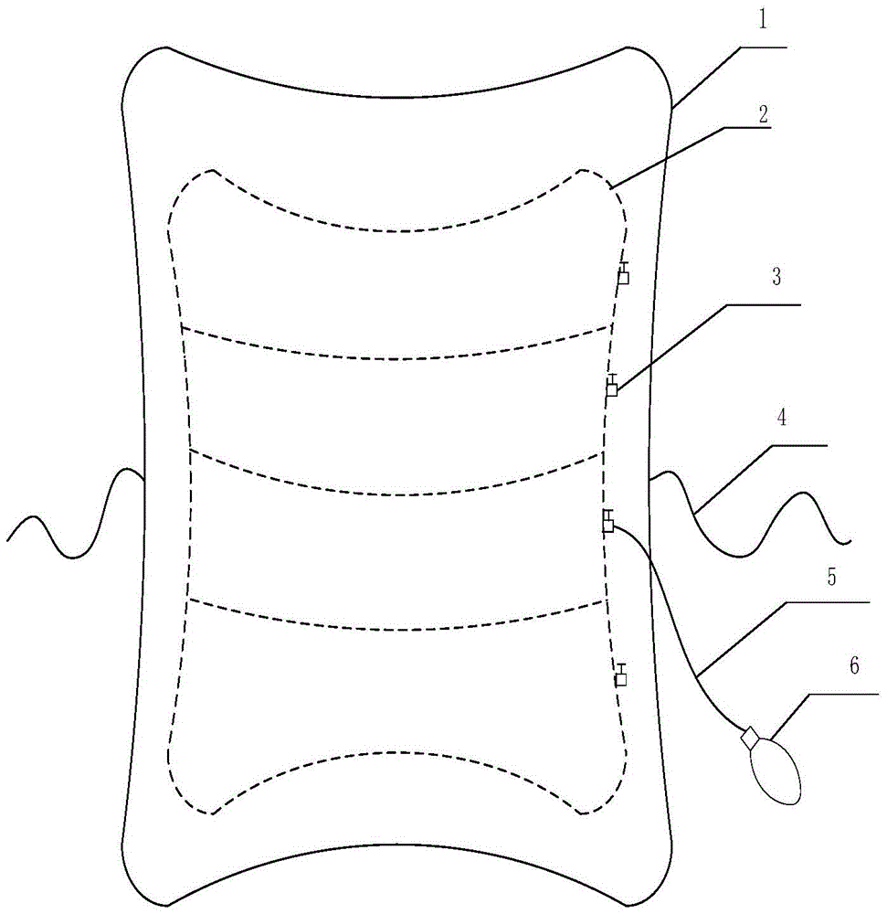 分段式可調(diào)節(jié)充氣靠墊的制作方法附圖