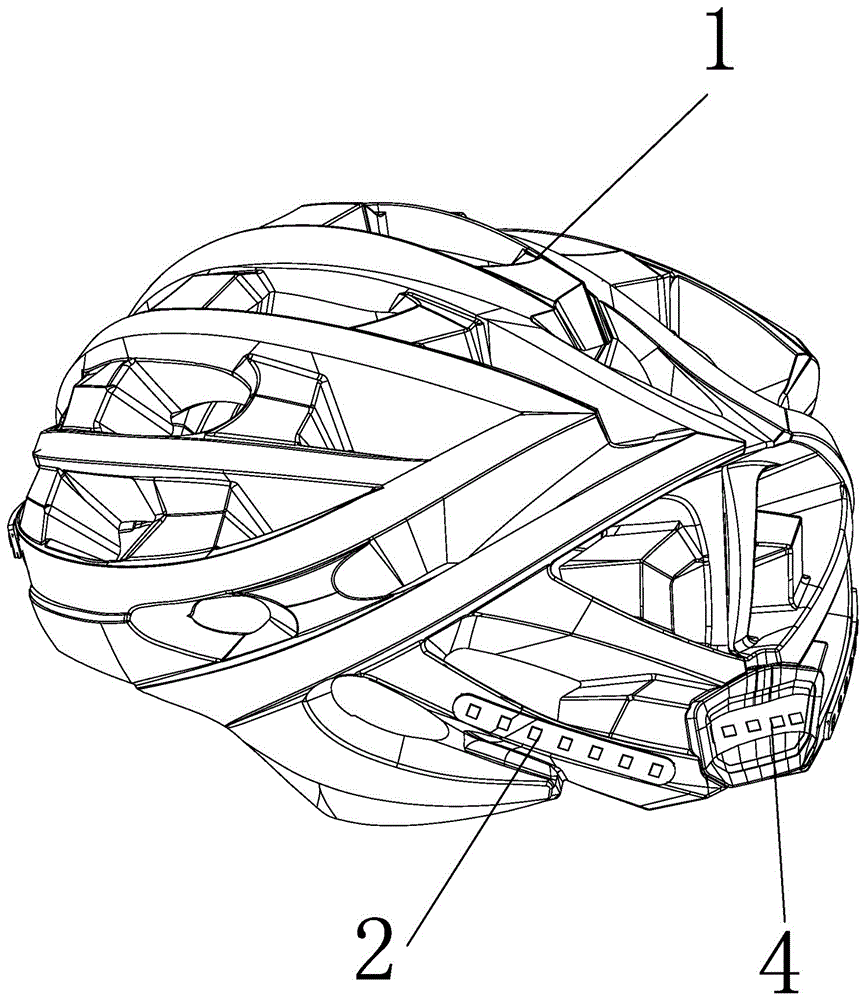 一種帶剎車自動(dòng)檢測(cè)及轉(zhuǎn)向指示功能的騎行頭盔的制作方法附圖