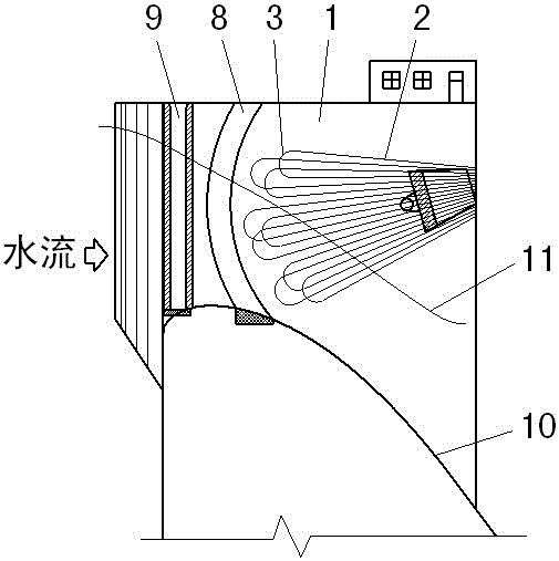 一種提高閘墩中扇形鋼筋錨固力的結(jié)構(gòu)的制作方法附圖