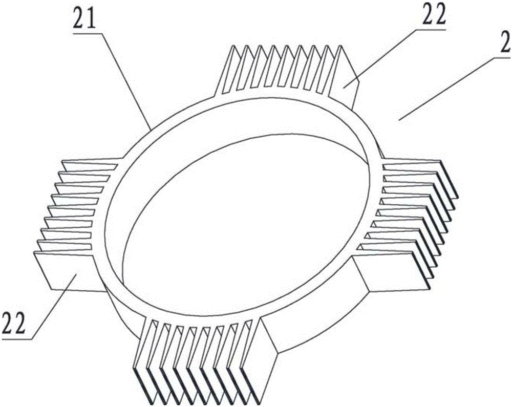 用于空調(diào)外機(jī)的電機(jī)散熱環(huán)及空調(diào)外機(jī)的制作方法附圖