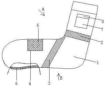 設(shè)有口袋的吸汗運(yùn)動(dòng)襪的制作方法附圖