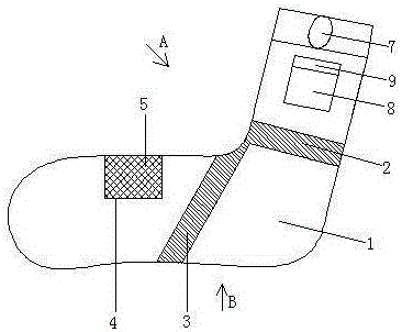 一種帶口袋的護(hù)踝運(yùn)動(dòng)襪的制作方法附圖