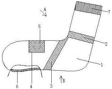 吸汗運(yùn)動(dòng)襪的制作方法附圖