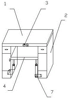 一種鍵盤(pán)調(diào)節(jié)電腦桌的制作方法附圖