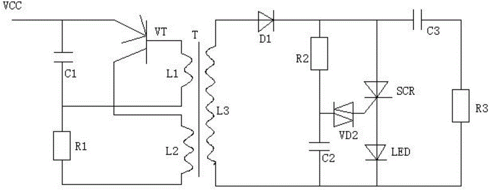 一種基于振蕩控制的led閃光電路的制作方法附圖