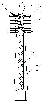 電動牙刷頭及其制成的電動牙刷的制作方法附圖