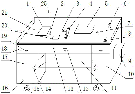 一種教學(xué)用多媒體講桌的制作方法附圖