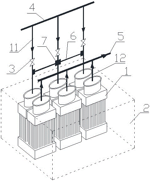 工業(yè)爐窯空氣預(yù)熱器空氣入口多路并聯(lián)自平衡結(jié)構(gòu)的制作方法附圖