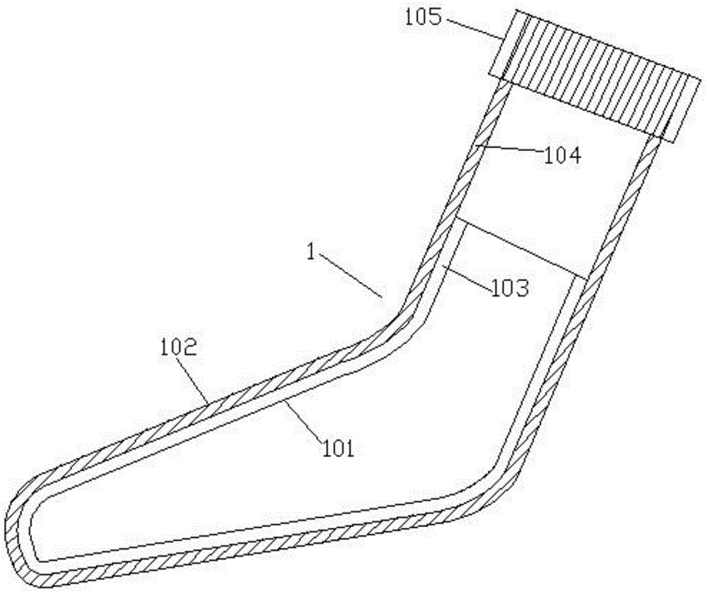防水保暖襪的制作方法附圖