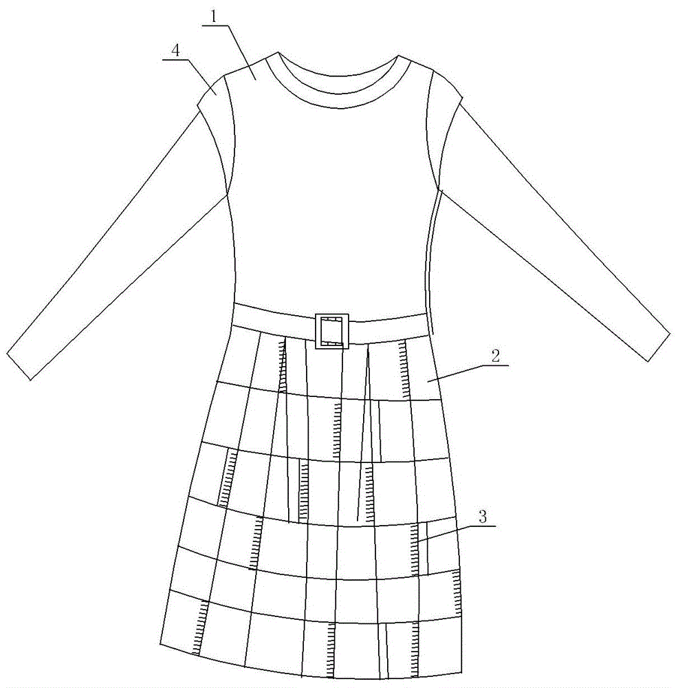 一種配腰帶連衣裙的制作方法附圖