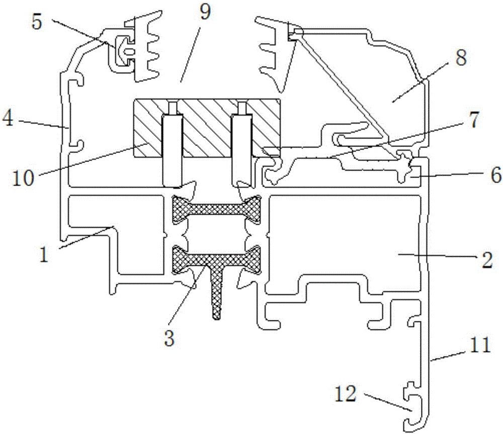 氣密平開(kāi)窗防風(fēng)組件的制作方法附圖