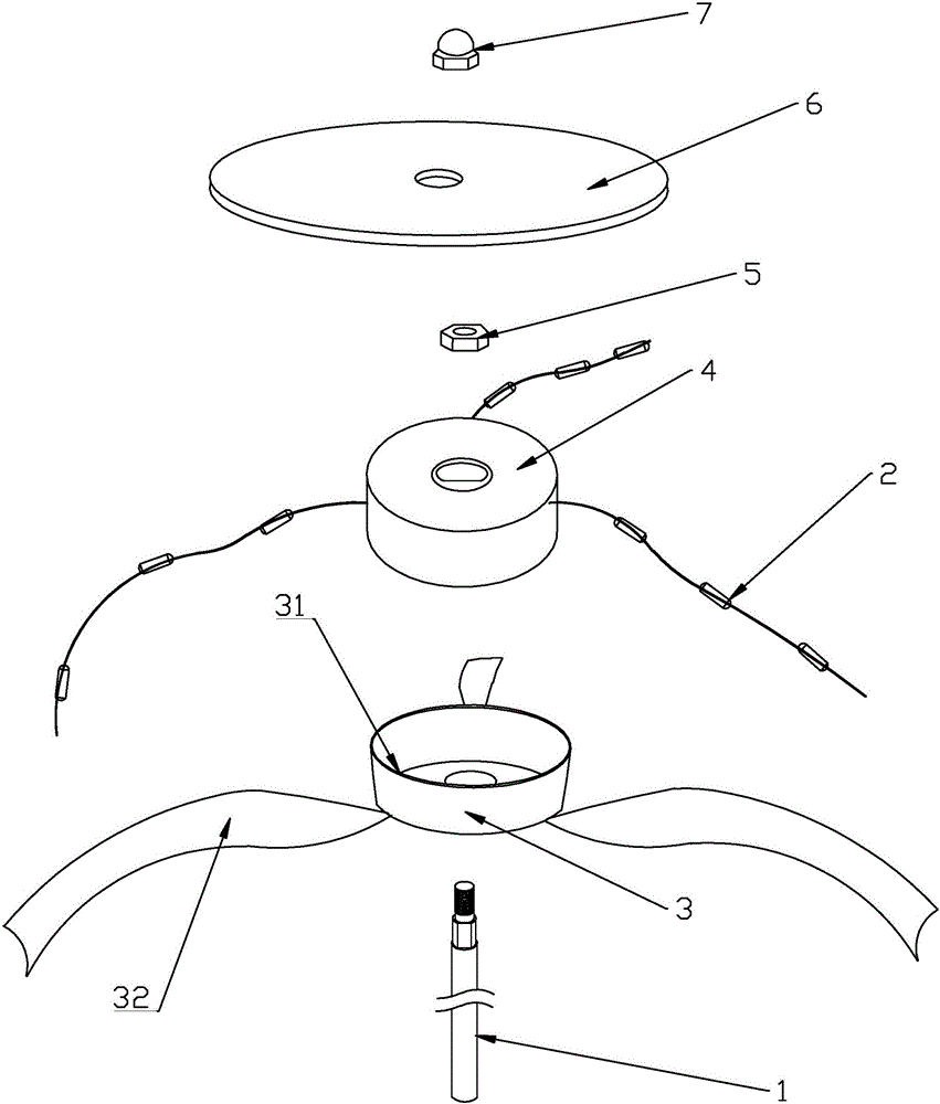 帶led裝飾燈串風(fēng)力發(fā)電的風(fēng)車(chē)的制作方法附圖