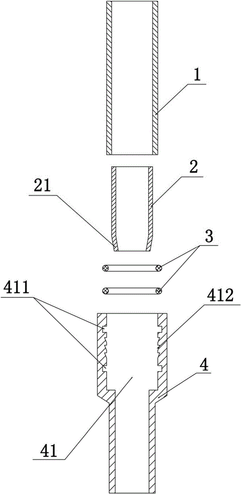 一種用于鋼管管道與塑料管道的連接過渡接頭的制作方法附圖