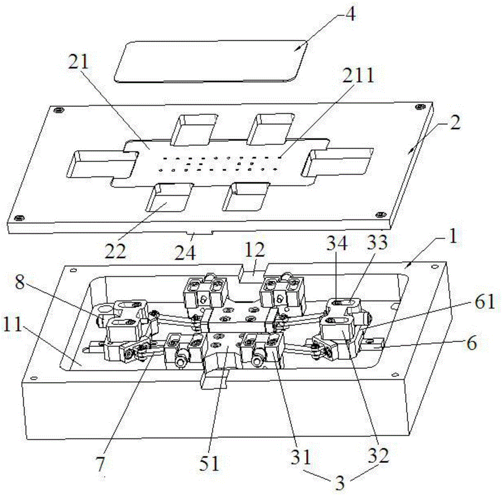 一種蓋板絲印組合夾具的制作方法附圖